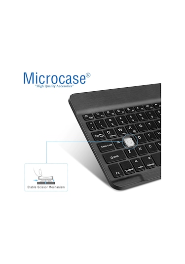 Rgb Işıklı Bluetooth Tablet Klavye Şarjlı Kablosuz - Al2670 Siyah