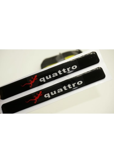 Audi Quattro Gecko Logo 3M 3D Damla Silikon Torpido Ayna Çamurluk