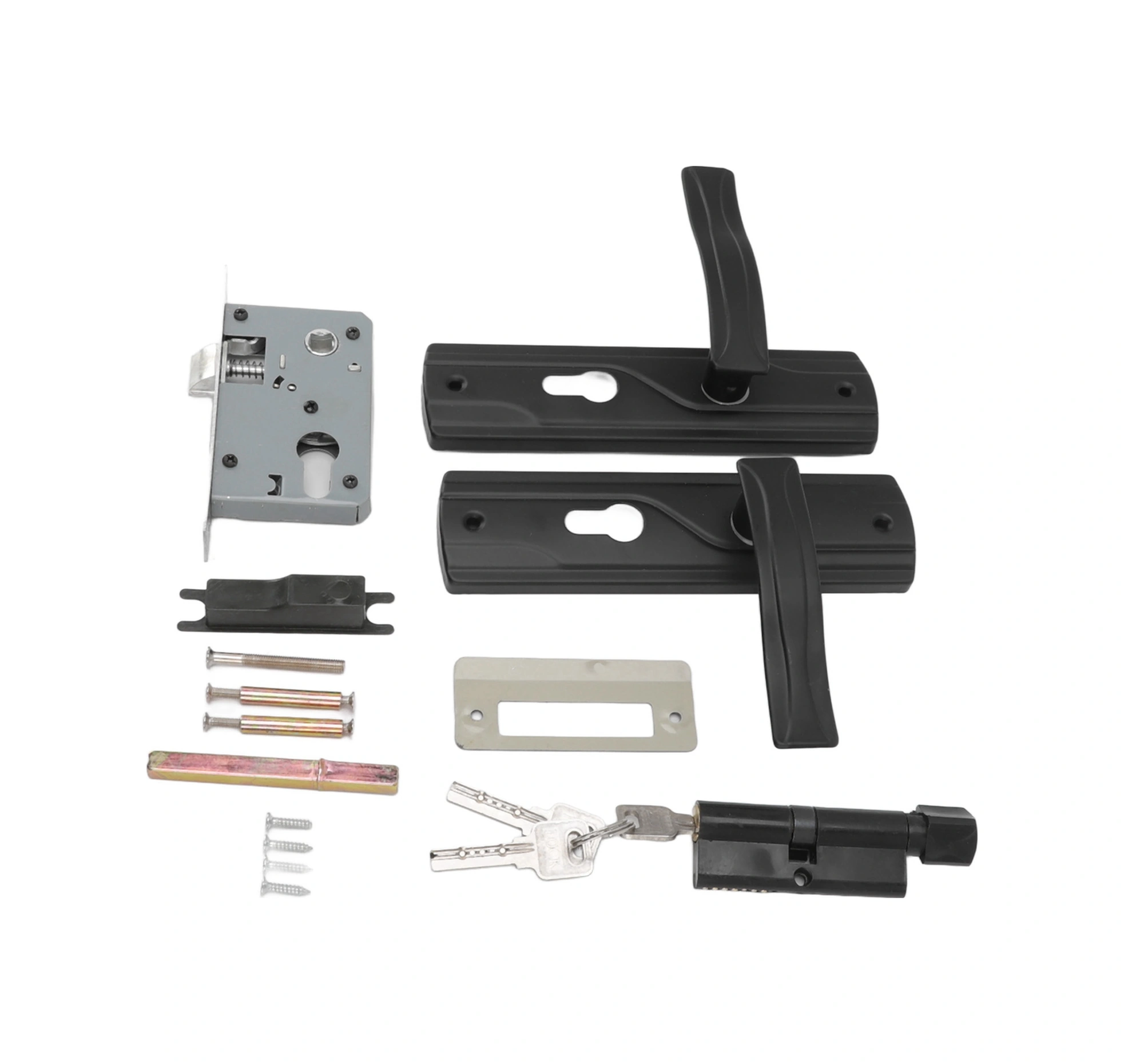 Geeroyoo Ev İçi Odalar İçin Sessiz Mangan Çelik Kapı Kilit Seti - Siyah Ev Genel Kullanimli Kaliteli Kilit Ve Tutamak