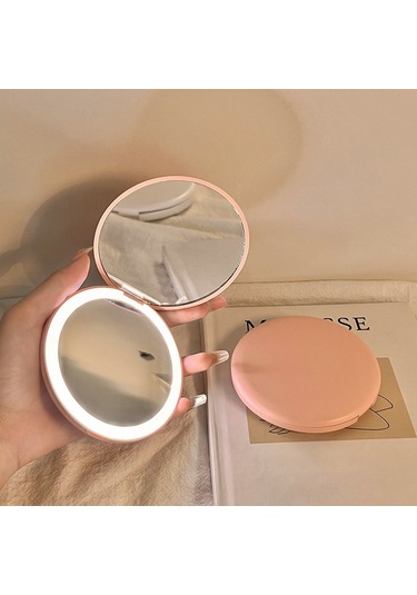 Aurora Makyaj Aynasıtanın Taşını Bilin Ki Kücük Ayna Lambaledli Makyaj Aynasıcebi Mini El Tipi Aydınlandır Katlan Yvaraylakna Pembe