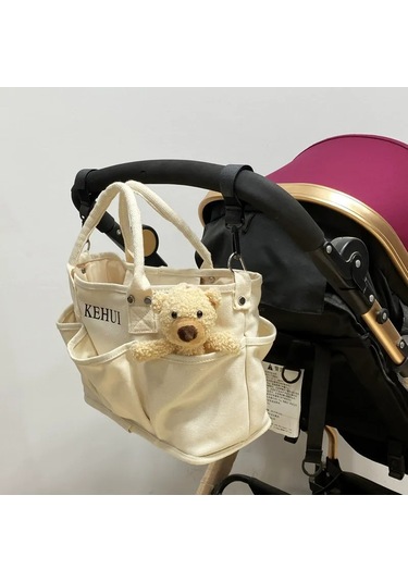 Vkemall Mama Çanta Bej Oxford Kumaş: Termal Isı Saklama, Çoklu Bölmeli, Stroller Uyumlu, Kol/omuz/çapraz Taşıma Seçenekli Bej