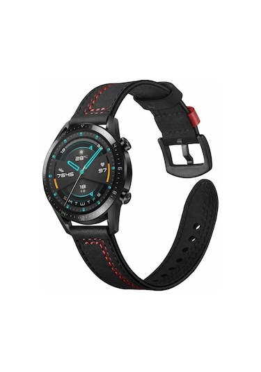 Huawei Watch Gt 3 46mm Uyumlu Krd-19 Deri Ucy Kordon-yeşil