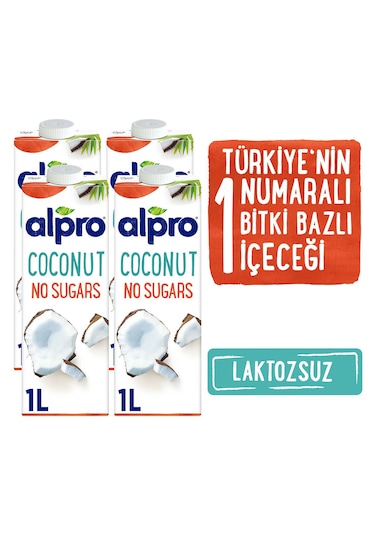 Alpro Şekersiz Hindistan Cevizi Sütü 4 x 1 L