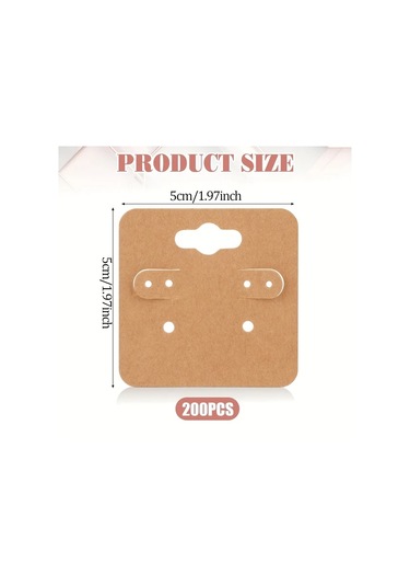 Willowhaven 200 Adet 2x2 Inç Kraft Kağıt Küpe Kartı Kesimli Sağlam Asma Etiketi Beyaz
