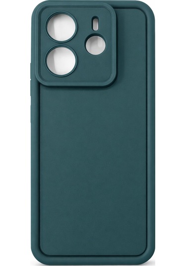 Mi Redmi Note 14 Uyumlu Kamera Çıkıntılı Mat Silikon Telefon Kılıfı Yeşil