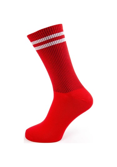 Godovoj Zapas Noskov Uzun Çizgili Ribanalı Çoraplar 3'lü 243800719 Kırmızı
