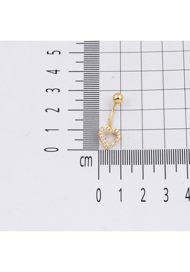 Bilezikci Kalp 14 Ayar Altın Kadın Göbek Piercing Sarı