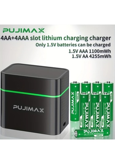 Besthome1 Dream011 Pujımax 8 Hücreli 1.5v Aa Aaa Şarj Cihazı Hızlı Şarj Manyetik Kapak Otomatik Durdurma