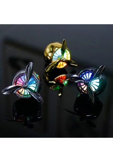 Yaozixa Oto Klima Çıkışlı Pervane Aromaterapi, Kokuları Temizleyen, Hızlı Kurulumlu, Altın Renkli Araç İç Aksesuarı Gümüş