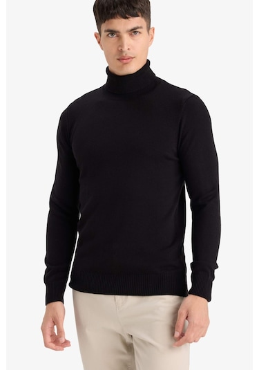 Defacto Slim Fit Dar Kesim Balıkçı Yaka Basic Düz Triko Kazak R1124az25wnbk27 Siyah Defacto Slim Fit Dar Kesim Balıkçı Yaka Basic Düz Triko Kazak R1124az25wnbk27 Siyah