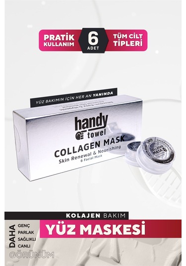 Handytowel Kolajen Kağıt Yüz Maskesi 6'lı
