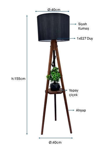 Siyah Boyalı Lambader Plc-1226-l-bsy