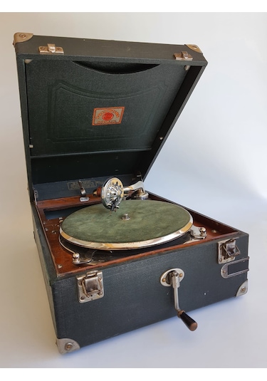 Polyphon Musik Antika Çanta Gramofon 079 Hafif Hasarlı