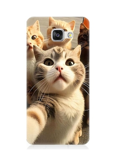 Samsung Galaxy A5 2016 Uyumlu Selfie Kediler Desenli Silikon Kılıf