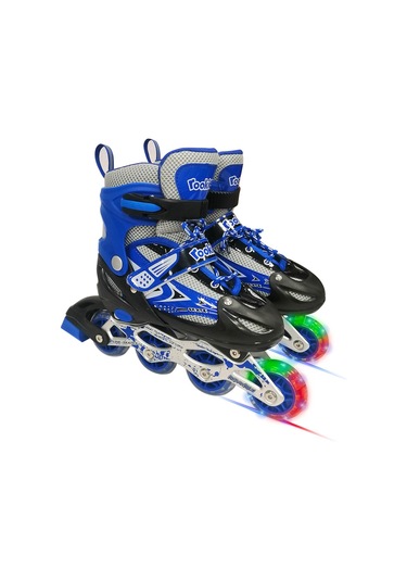 Rookie Ayarlanabilir 35-38 Işıklı Çantalı Alıştırma Pateni Mavi Mavi