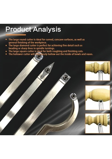 Elmpaly Elmas Radyuslu Sert Metal Ahşap Tornalama Kalemi Universal Keski Ucu