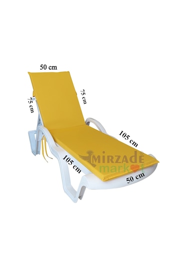 Mirzademarket Şezlong Minderi Standart Su Geçirmez Malzeme-Sarı