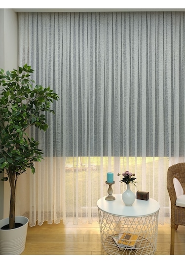 Evdepo Home Kullanıma Hazır Örme Tül Perde (541780836)