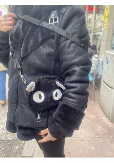 Kawaii Crossbody Peluş Omuz Çanta-2953 Altın