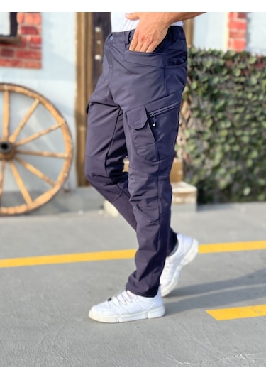 Camp Scoutland Camp591 Outdoor Softshell Su Ve Rüzgara Dayanıklı içi Polarlı Kışlık Erkek Lacivert Taktik Pantolon Lacivert