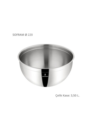 Sofram 22 Cm Çelik Kase 3,50 Litre Gri