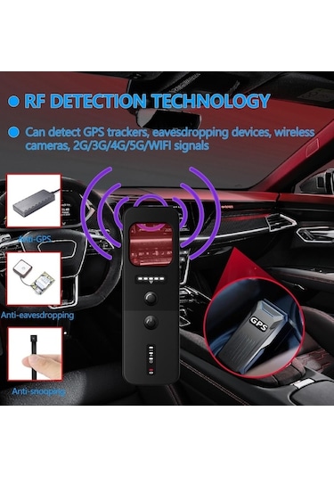 Xiaoguang Ambition Siyah Gizli Kamera Dedektörü 5'i 1 Arada Gps