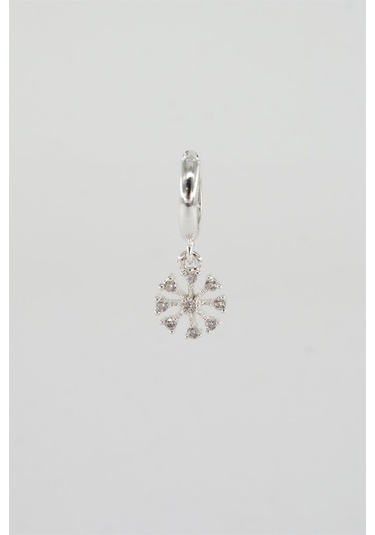 Kadın Kendi Tarzını Oluştur Zirkon Taşlı Çiçek Figürlü 1 Adet Küpe-3716 Gümüş