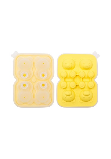 4'lü Küçük Ayıcık Figür Buz Topu Buz Kalıbı Sarı