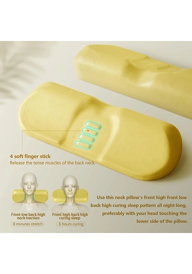 Servikal Yastık, Hafızalı Köpük Kontur Yastığı, Yan Uyuyan Yatak Gri