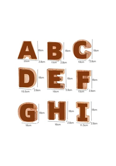26 Alfabe Kumbara Madeni Para Kumbara Ahşap Harf Tasarruf Kutusu Masaüstü Süsü Ev Dekorasyonu El Sanatları Çocuklar İçin