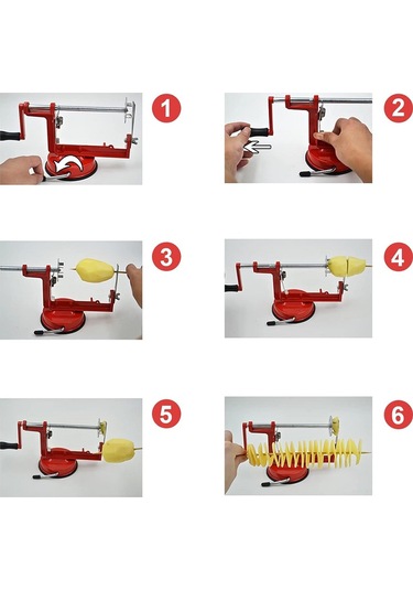 Büro Ev Ofis Mutfağı İçin Çevirmeli Spiral Patates Dilimleyici Aparat Diğer