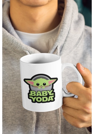Baby Yoda Funny Baskılı Kupa Bardak Açık Yeşil
