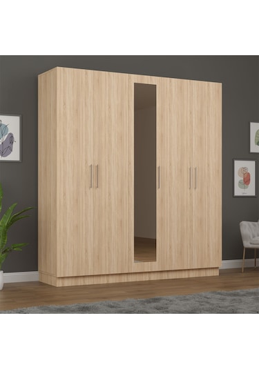 5 Kapaklı Gardırop 200cm Sonoma