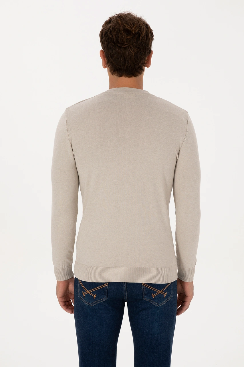 U.s. Polo Assn. Erkek Taş Melanj Hırka Triko 50313702-vr225 Tas Melanj