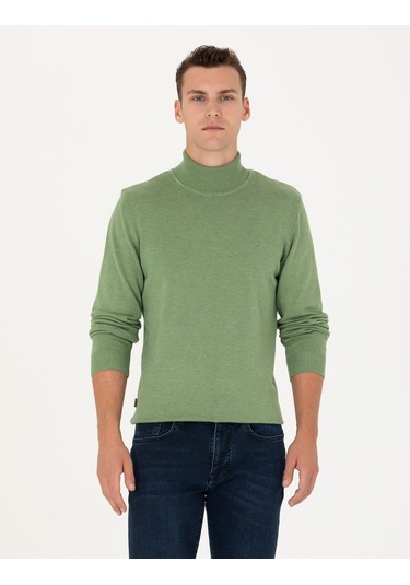 Pierre Cardin Erkek Koyu Yeşil Melanj Triko Kazak 50276162-vr127 Koyu Yeşil
