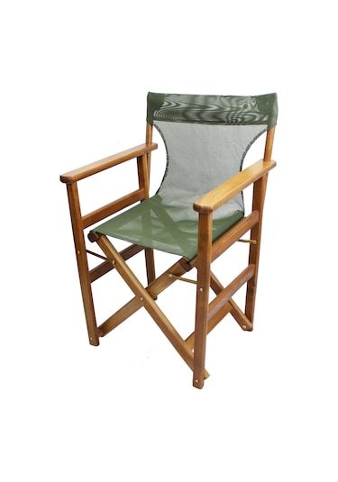 Bahçeme Yönetmen Katlanır Ahşap Bahçe Balkon Sandalyesi - Gri R Gri