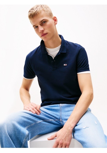Tommy Hilfiger Tjm Slım Placket Polo Ext-8548 Dark Night Navy