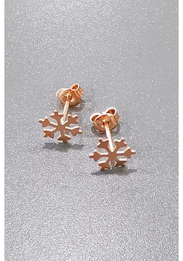 Omar Silver Kadın Kar Tanesi Çivili Gümüş Küpe