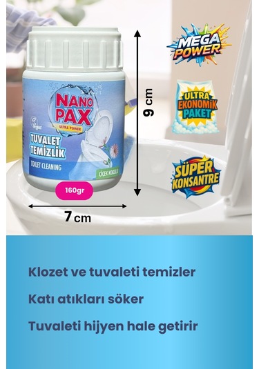 Tuvalet & Klozet Temizlik Tozu Ekonomik Bebek Boy 2 X 160gr