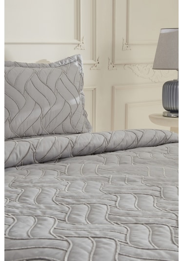 Karaca Home Vega Çift Kişilik Yatak Örtüsü Seti Gri