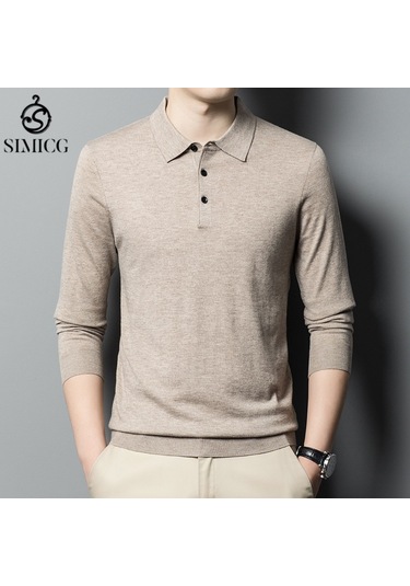 Yeni Erkek Düz İnce Yün Kazak Deve Tüyü Deve Tüyü