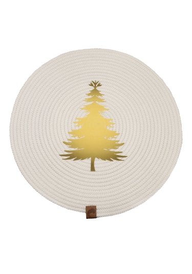 Christmas Yılbaşı Ağaç Temalı Beyaz Amerikan Servis Supla 35cm Beyaz