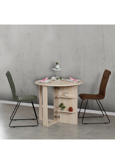 Pasifichome Middle Açılır Kapanır Mutfak Masası Meşe / Yuvarlak Yemek Masası