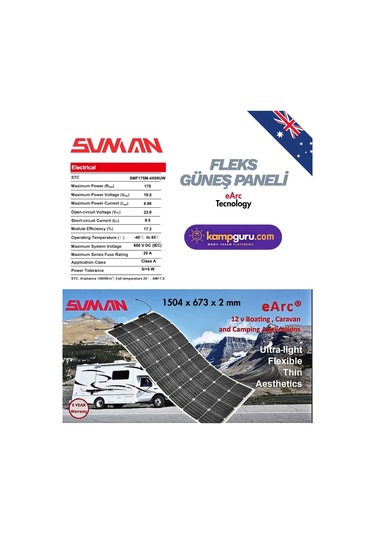 Sunman 175 Wp Flex Solar Panel - Esnek Güneş Enerji Paneli