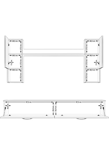 Decoraktiv Eko 5da Mdf Std Tv Ünitesi Tv Sehpası Pera - Siyah