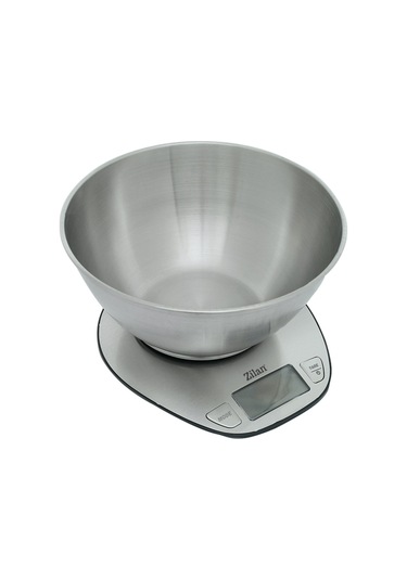 Zln2960 Dijital Mutfak Tartısı 5 Kg 1 Gr Hassasiyet Paslanmaz Çelik Yüzey Pil Dahil Gri - Inox