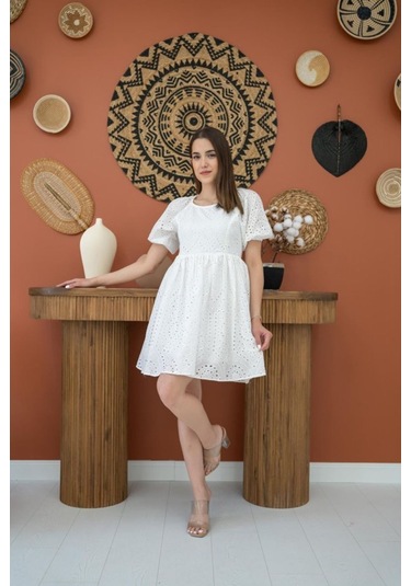 Beyaz Fisto Elbise Beyaz