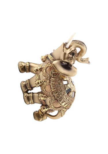 Kangvka Büyük Boy Altın Feng Shui Fil Heykeli - Şans Ve Servet Getiren Resin Dekoratif Sanat Eseri Hediye