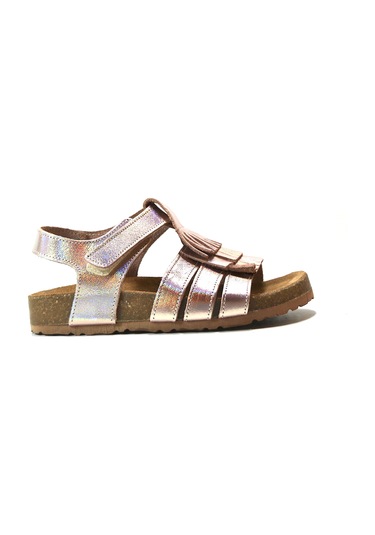 Onlo Ayakkabı 286 Deri Pembe Cırtlı Ortopedik Kız Çocuk Sandalet Pembe