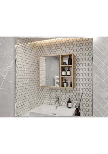 Banyo Tuvalet Aynalı Dolap Lefkas 65' Çok Renkli
